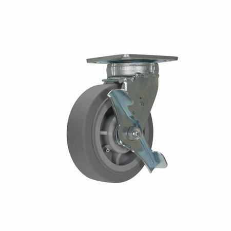 VESTIL Gray High-Quality Non-Marking Swivel With Brake Thermo Rubber 6x2 CST-F40-6X2DK-SWB